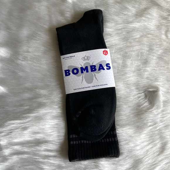 Bombas Mens Size XL 13+Solid Black Calf Socks NWT - Picture 7 of 7